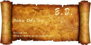 Beke Dóra névjegykártya