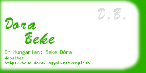 dora beke business card