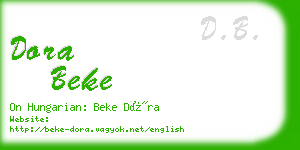 dora beke business card